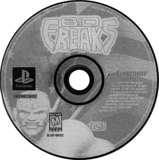 Bio FREAKS PS1 PlayStation 1 fighting game cybernetic combat sci fi arena battles arcade style gameplay retro video game disc
