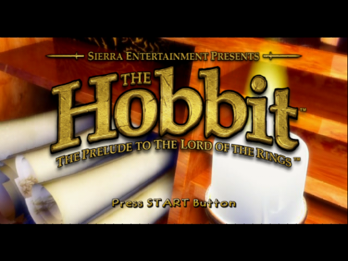 The Hobbit: The Prelude to the Lord of the Rings – PlayStation 2 (PS2) video game title screen, action-adventure fantasy.