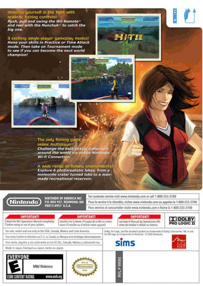 Hooked! Real Motion Fishing – Nintendo Wii (Wii) fishing simulation sports back of case for video game
