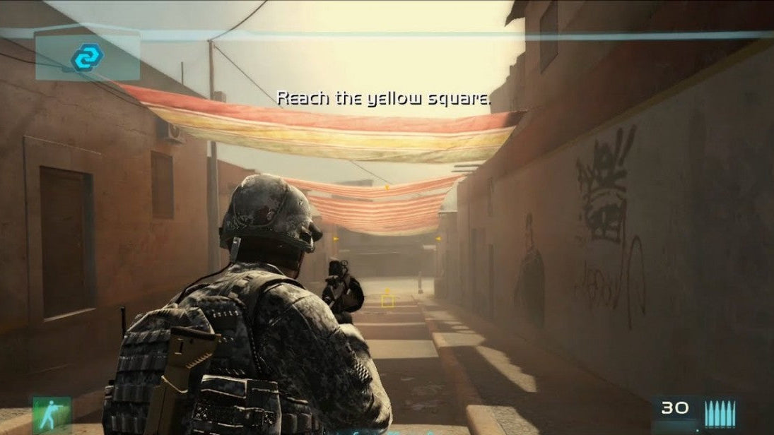 Ghost Recon Trilogy Xbox 360 inspired design featuring tactical military shooter aesthetic elite special forces combat realistic modern warfare stealth operations squad based missions Tom Clancy action gameplay cinematic battlefield atmosphere nostalgic HD era presentation gameplay