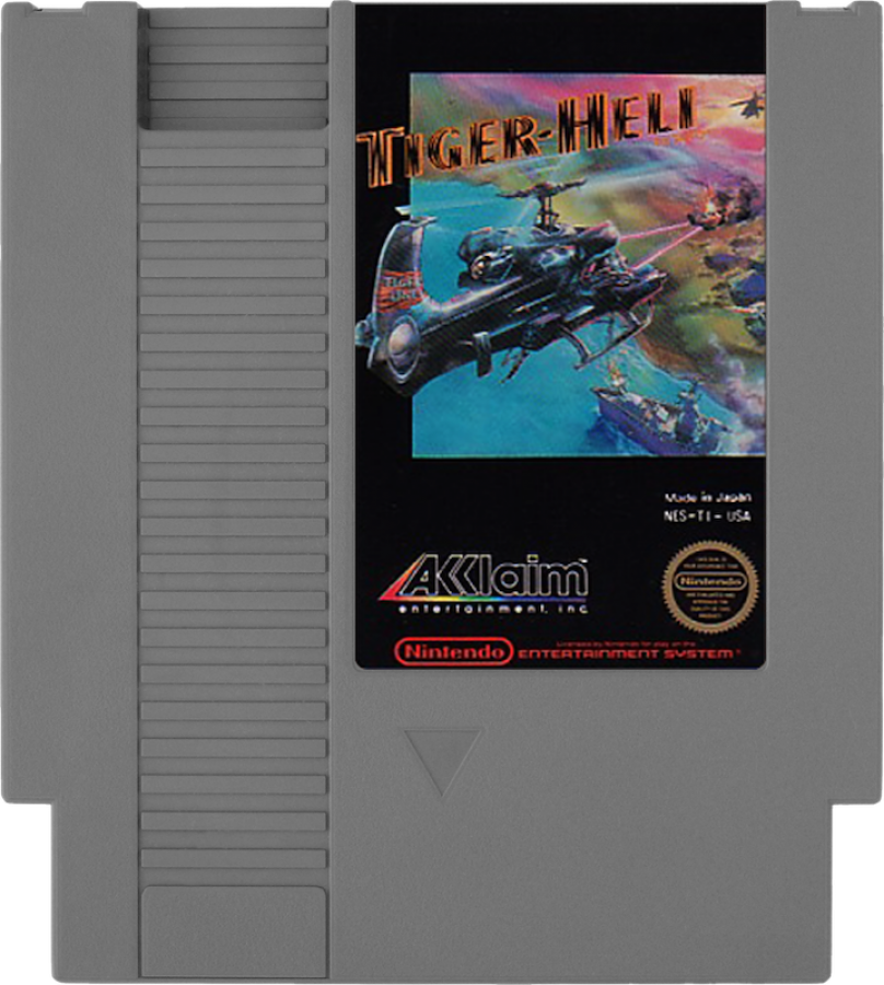 Tiger-Heli Complete in Box CIB Nintendo Entertainment System NES for retro video game enthusiasts featuring classic vertical scrolling shoot em up gameplay military helicopter combat fast paced arcade action challenging enemy formations complete in box collectible gaming appeal cartridge