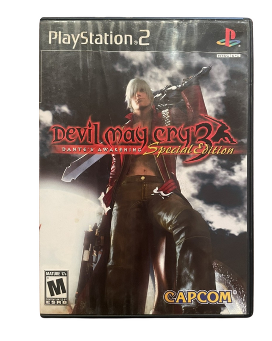 Devil May Cry 3 Special Edition for PlayStation 2 action hack and slash game featuring Dante intense combat combos multiple playable characters and story driven gothic adventure cover art