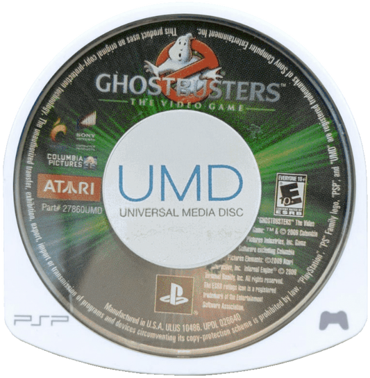 Ghostbusters: The Video Game for PlayStation Portable (PSP) at Gamers INC, featuring an original story penned by the film's creators that casts you as a new recruit alongside the original crew, bringing the proton-streaming, ghost-trapping action to a handheld format with unique stylized graphics and intense paranormal encounters as you save New York City from a new supernatural outbreak disc cartridge UMD