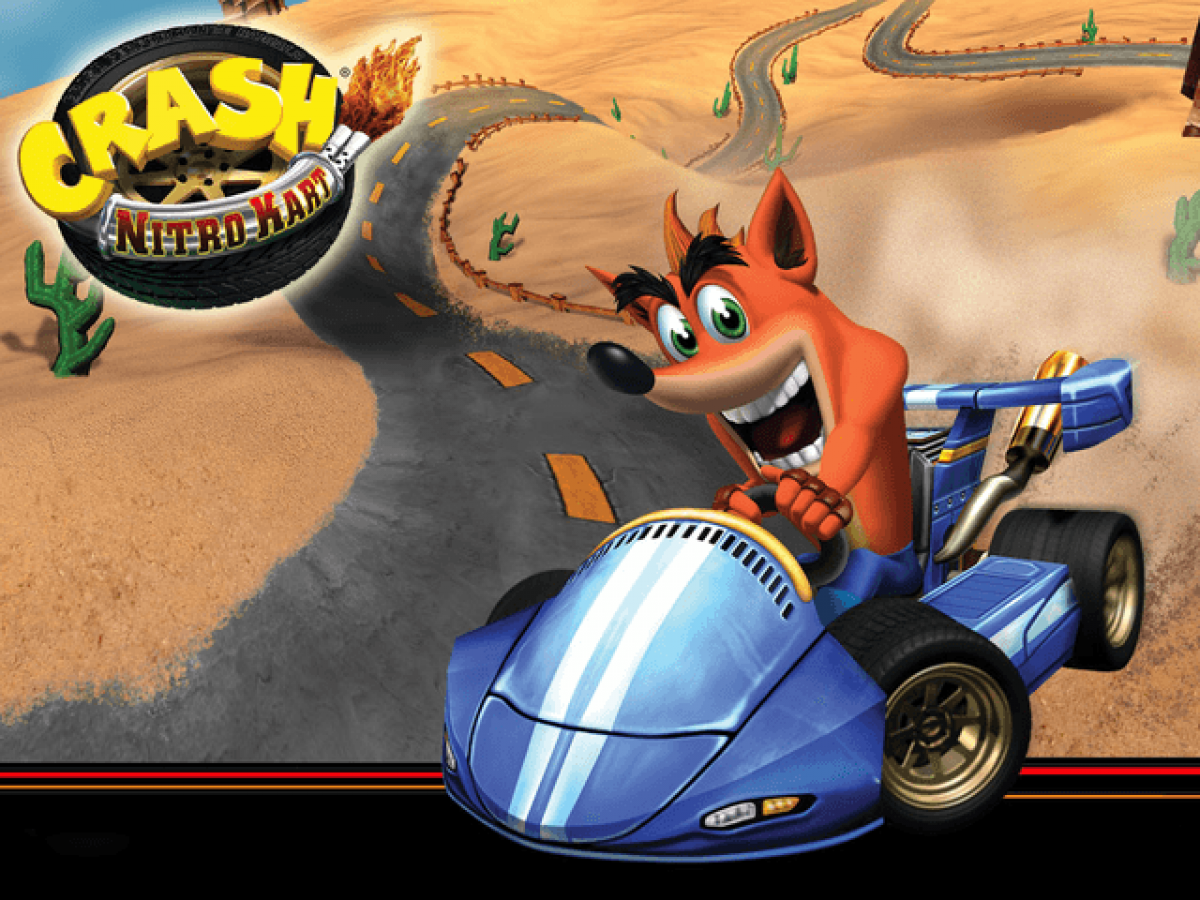 Crash Nitro Kart title screen art for Xbox (XBOX) video game