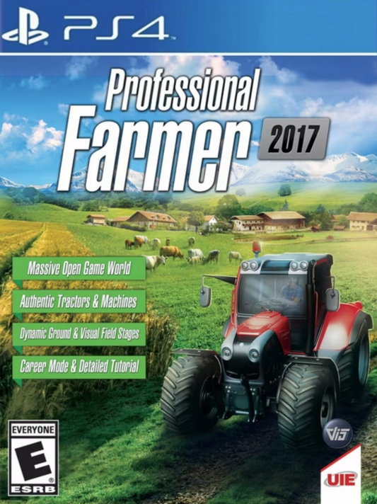 Professional Farmer 2017 – PlayStation 4 (PS4) video game cover image, farming simulation game