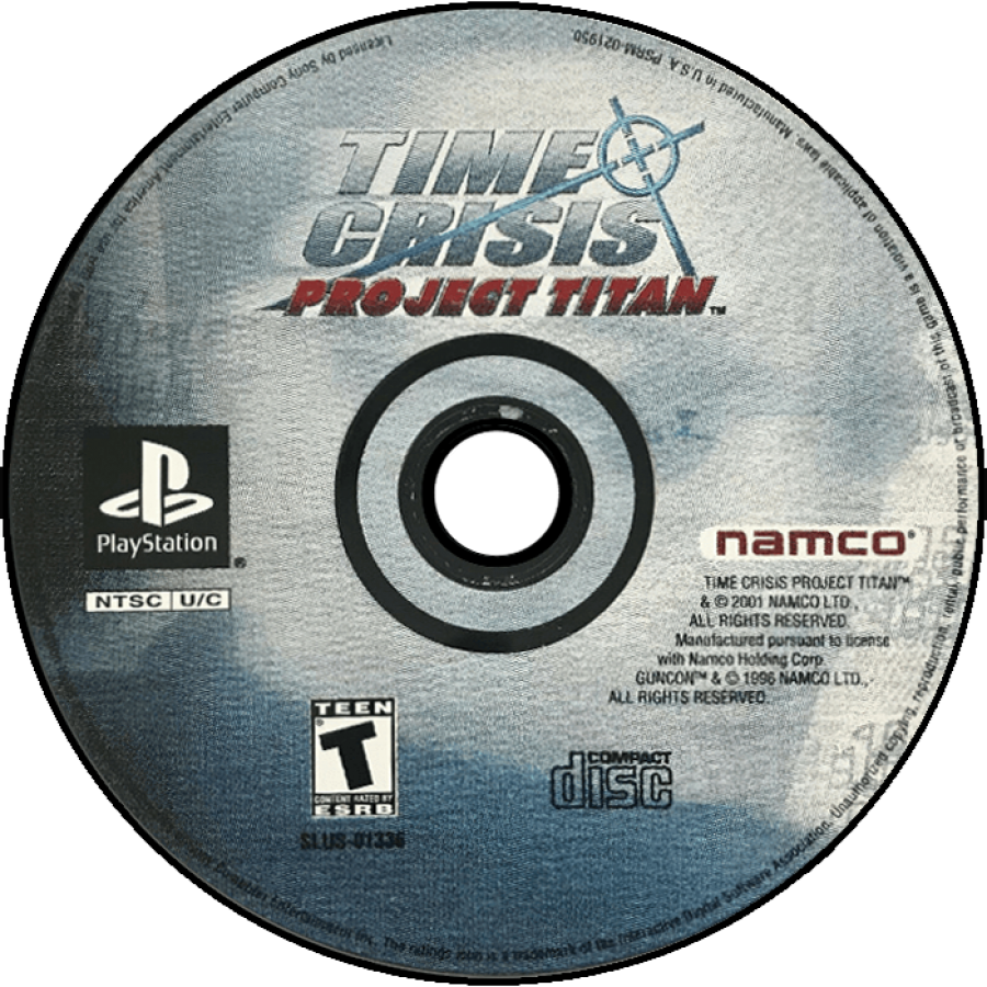 Time Crisis Project Titan PS1 PlayStation 1 light gun shooter arcade action game Namco rail shooter gameplay retro video game disc