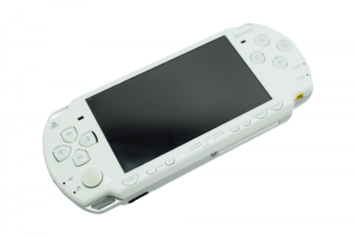 PlayStation Portable 2000 Console PSP 2000 Ceramic White JPN Import Region Free Japanese import handheld gaming system featuring portable PlayStation gaming UMD game support memory stick storage widescreen LCD display built-in controls region free compatibility scratch and scuff condition classic Sony handheld hardware and collectible gaming appeal 