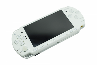 PlayStation Portable 2000 Console PSP 2000 Ceramic White JPN Import Region Free Japanese import handheld gaming system featuring portable PlayStation gaming UMD game support memory stick storage widescreen LCD display built-in controls region free compatibility scratch and scuff condition classic Sony handheld hardware and collectible gaming appeal 