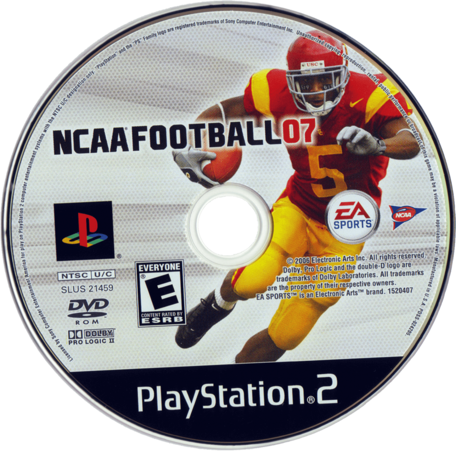NCAA Football 2007 – PlayStation 2 (PS2) college football sports video game disc
