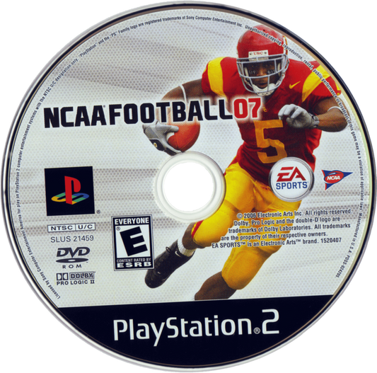 NCAA Football 2007 – PlayStation 2 (PS2) college football sports video game disc