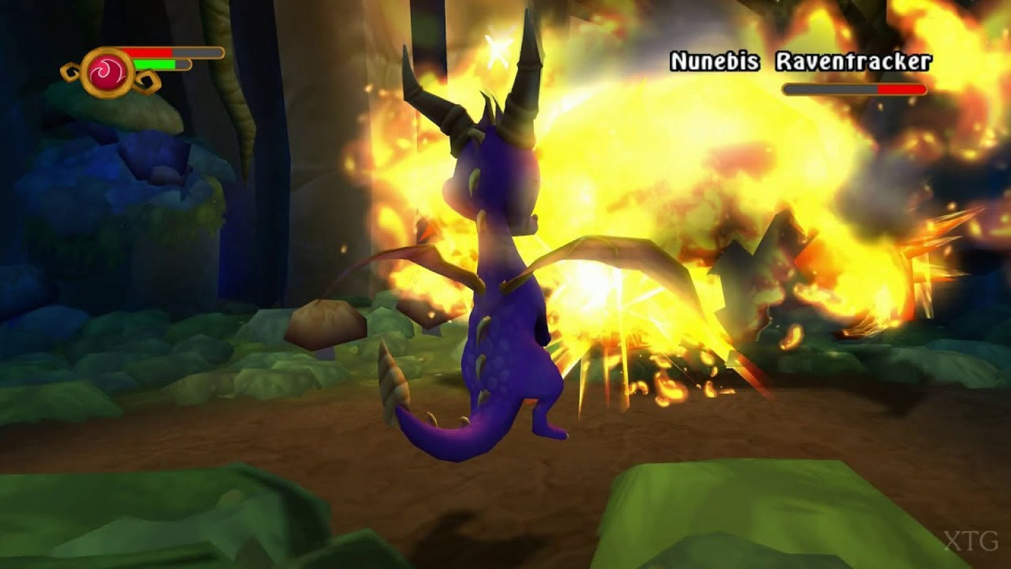 The Legend of Spyro A New Beginning Greatest Hits PlayStation 2 PS2 for action adventure video game fans featuring fantasy platforming gameplay elemental dragon powers cinematic storytelling fast paced combat magical worlds iconic Spyro character epic quests collectible gaming  gameplay 