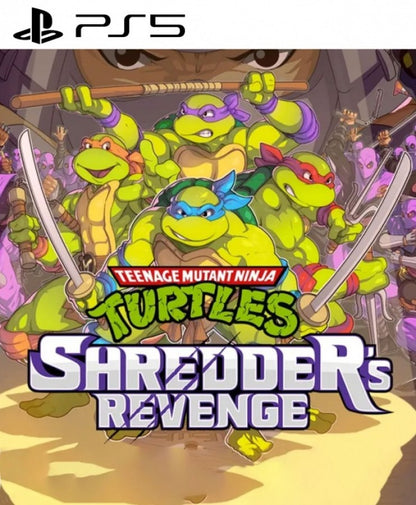 Teenage Mutant Ninja Turtles: Shredder's Revenge cover art for PlayStation 5 (PS5) side-scrolling beat 'em up action video game