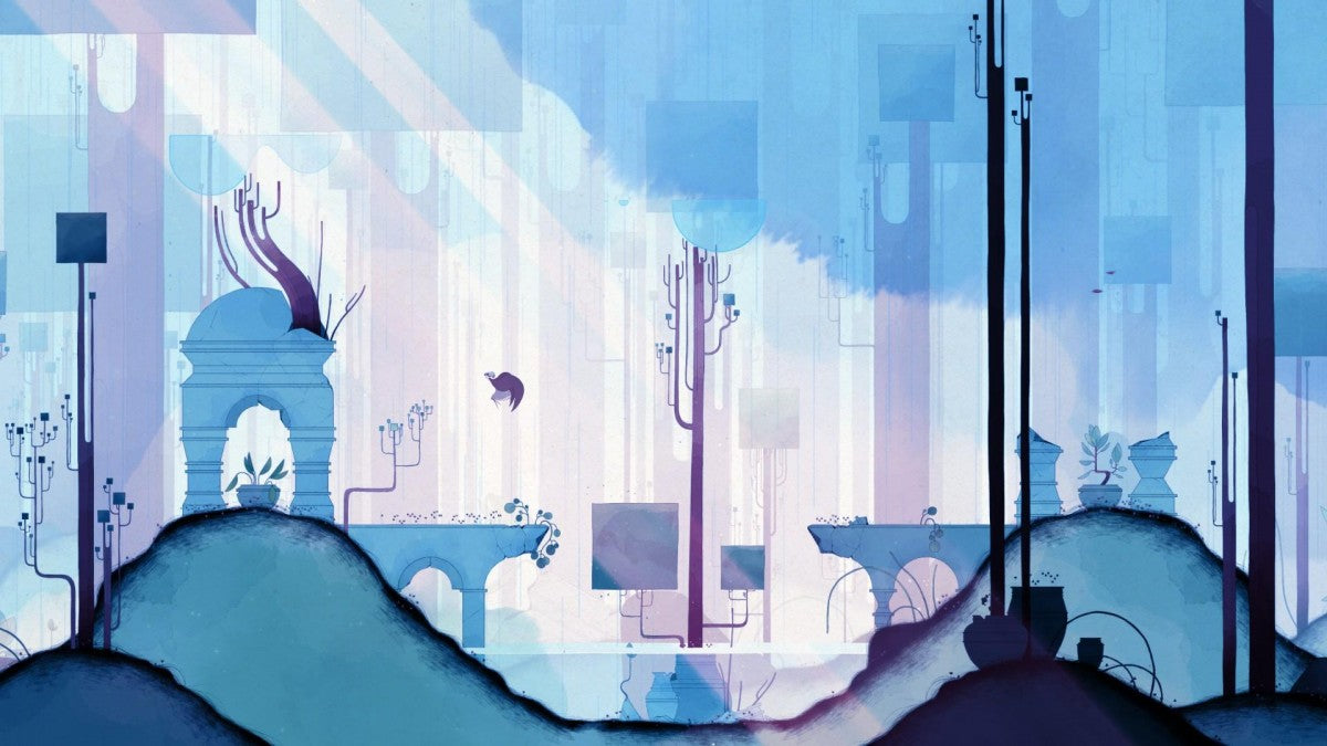 Gris Nintendo Switch game featuring artistic platforming adventure with emotional storytelling and watercolor visuals gameplay