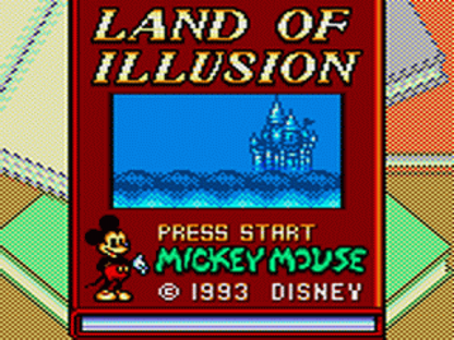 Disney's Land of Illusion: Starring Mickey Mouse [Game Only] – Sega Game Gear (GG) title screen for video game for GG