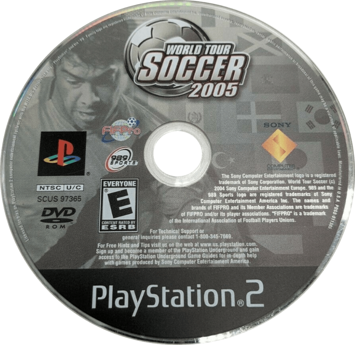 World Tour Soccer 2005 – PlayStation 2 (PS2) video game disc, soccer simulation.