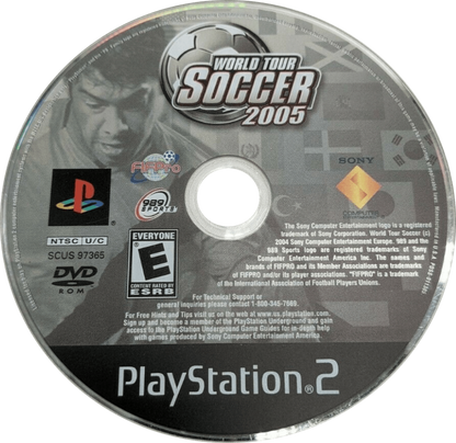 World Tour Soccer 2005 – PlayStation 2 (PS2) video game disc, soccer simulation.