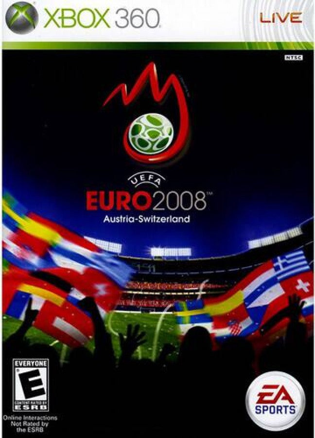 UEFA Euro 2008 Austria Switzerland retro Xbox 360 video game featuring international football gameplay, tournament competition, multiplayer soccer action and classic Xbox 360 entertainment - cover art