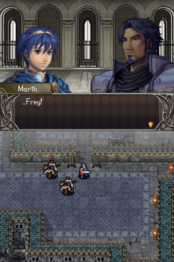 Fire Emblem Shadow Dragon cartridge for the Nintendo DS featuring turn based tactical RPG gameplay with grid based battles character progression and story driven missions as Prince Marth fights to save the kingdom gameplay