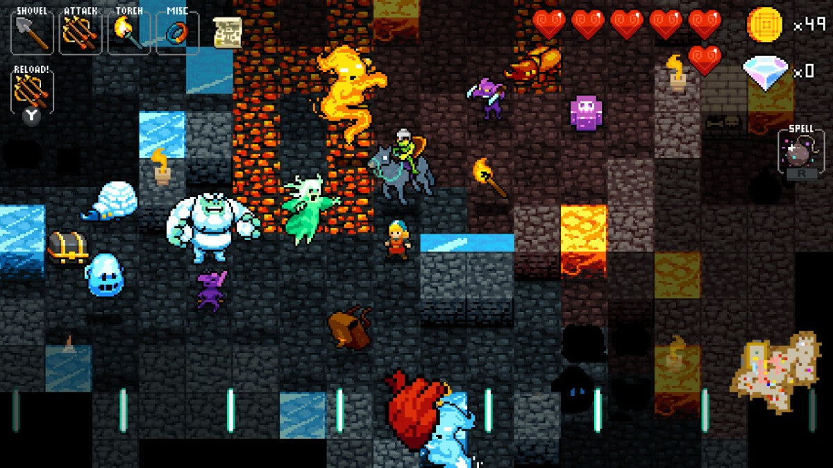 Crypt of the NecroDancer Nintendo Switch Edition inspired design featuring rhythm based dungeon crawling adventure aesthetic music driven combat procedural exploration pixel art fantasy world energetic roguelike gameplay indie gaming presentation gameplay 
