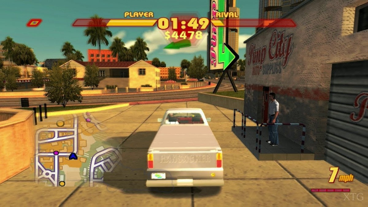 Pimp My Ride PlayStation 2 PS2 video game featuring car customization gameplay vehicle modification urban street racing custom paint jobs performance upgrades body kits rims audio systems and classic PlayStation 2 driving action retro video game collection collectible gaming appeal gameplay