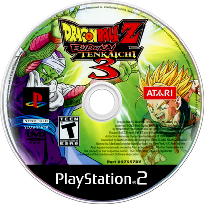 Dragon Ball Z Budokai Tenkaichi 3 PS2 featuring intense 3D fighting gameplay with iconic Dragon Ball characters disc 