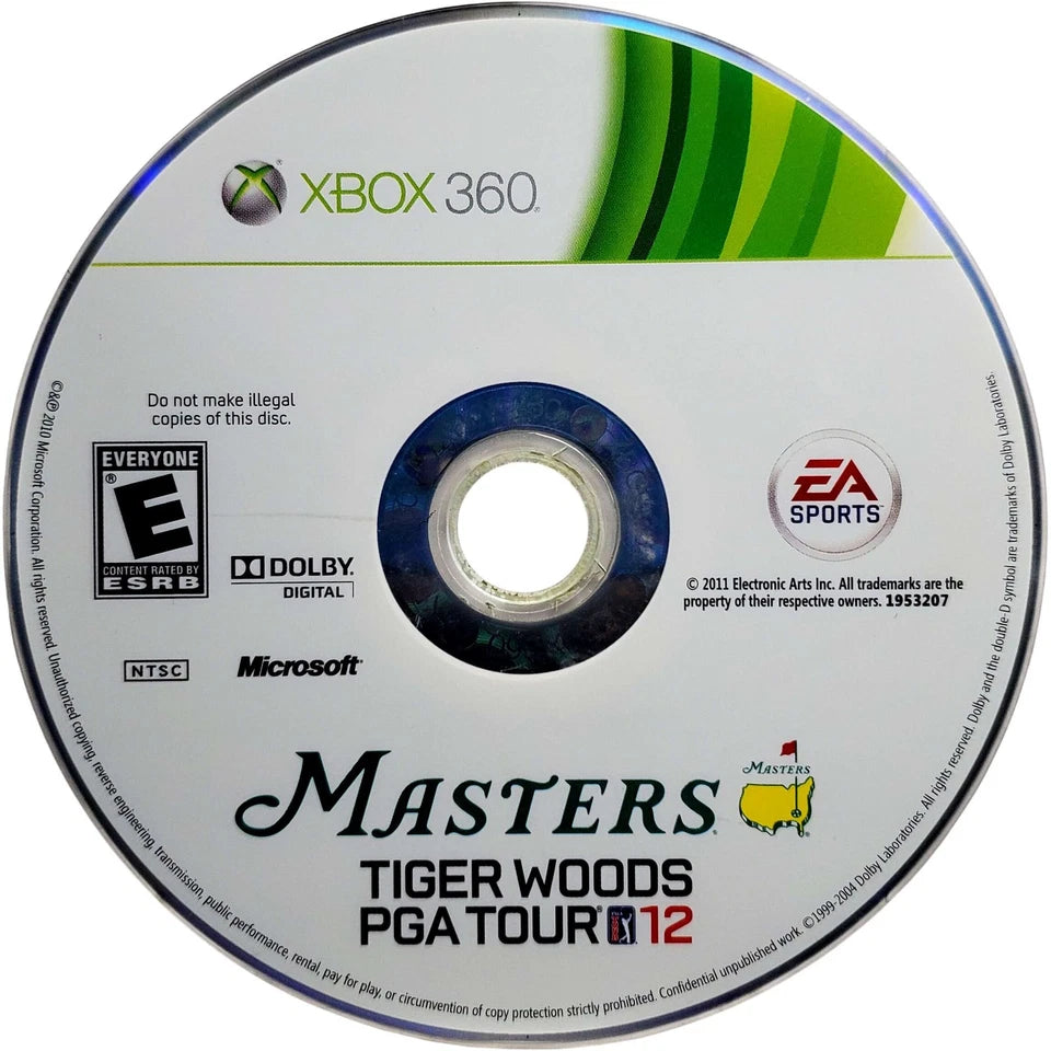 Tiger Woods PGA Tour 12: The Masters disc for Xbox 360 (X360) golf video game