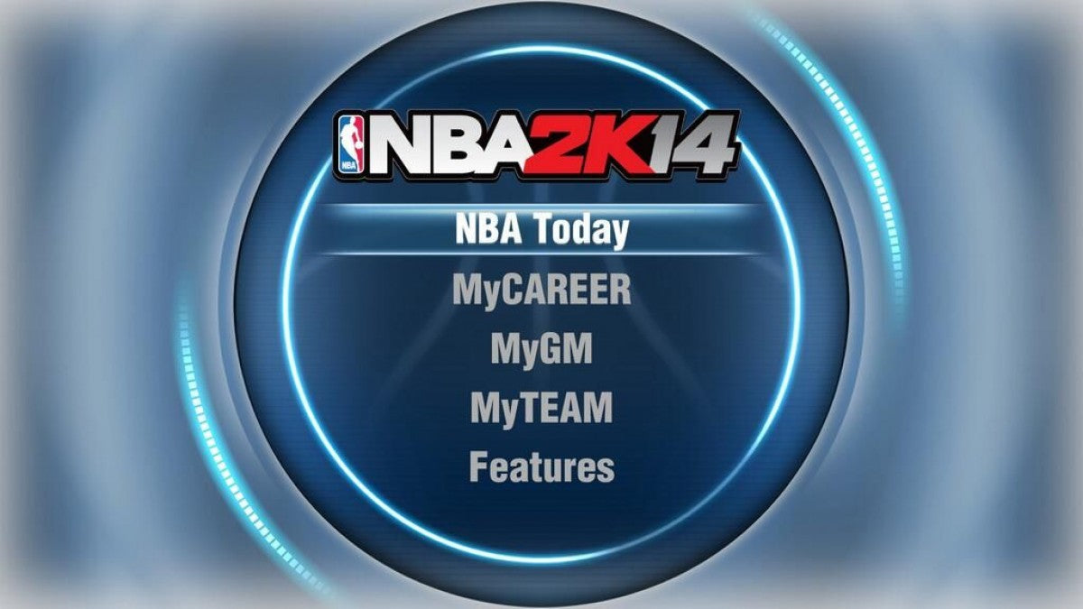 NBA 2K14 – PlayStation 4 (PS4) video game title screen, basketball sports simulation game
