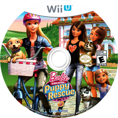 Barbie and Her Sisters Puppy Rescue disc art for Nintendo Wii U (WiiU) video game