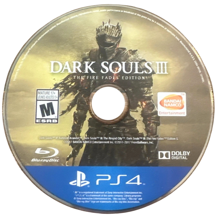 Dark Souls III [The Fire Fades Complete Edition] – PlayStation 4 (PS4) video game disc, action RPG by FromSoftware