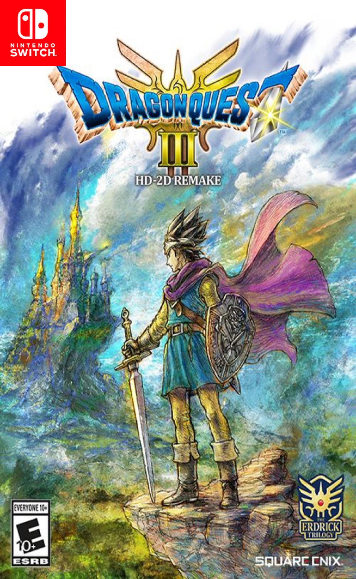 Dragon Quest III HD Remake Nintendo Switch game featuring classic JRPG adventure, turn-based combat, and beautifully updated HD pixel graphics cover art