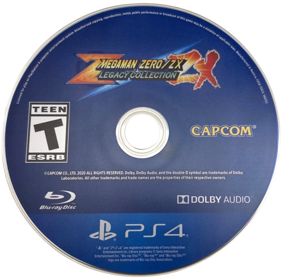 Mega Man Zero/ZX Legacy Collection – PlayStation 4 (PS4) video game disc, action platformer game