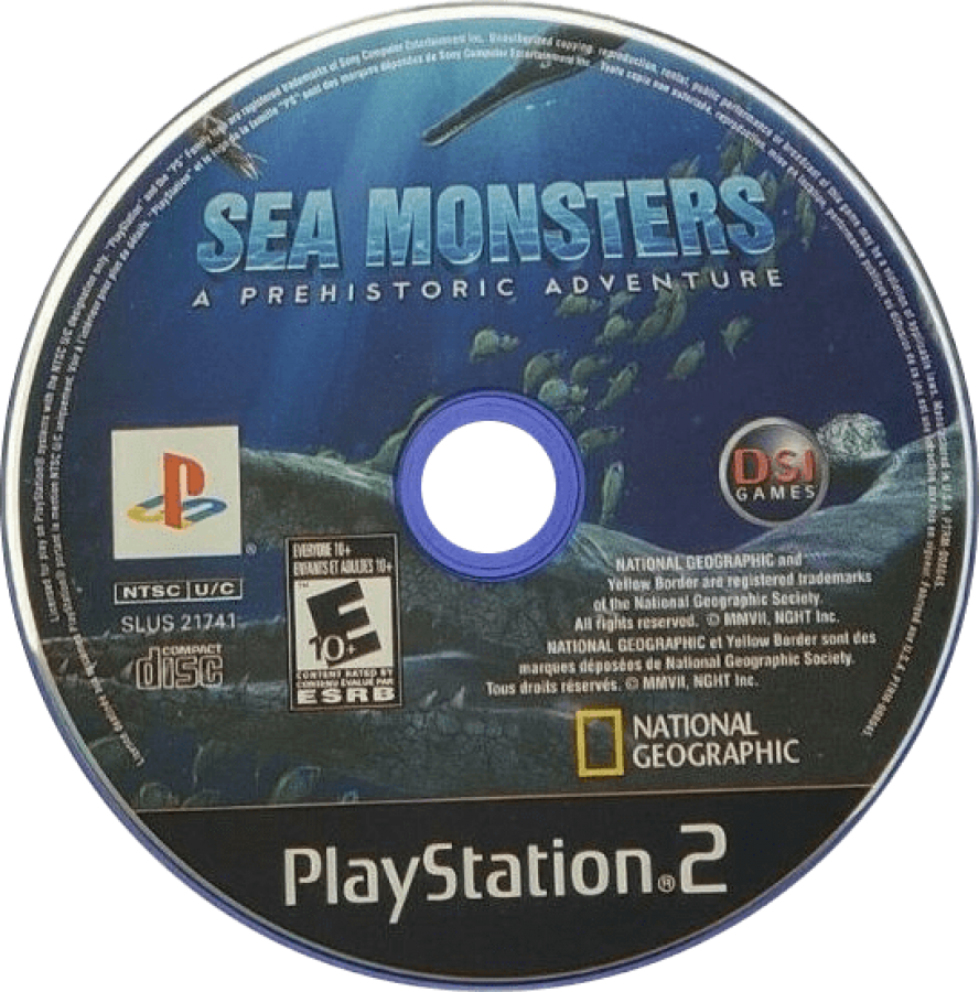 Sea Monsters A Prehistoric Adventure PlayStation 2 PS2 retro video game educational adventure disc (2007)