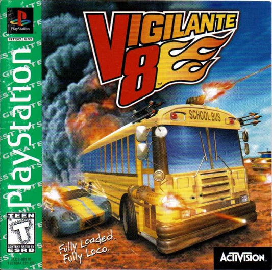 Vigilante 8 [Greatest Hits] game cover for PlayStation 1 (PS1) racing video game. 