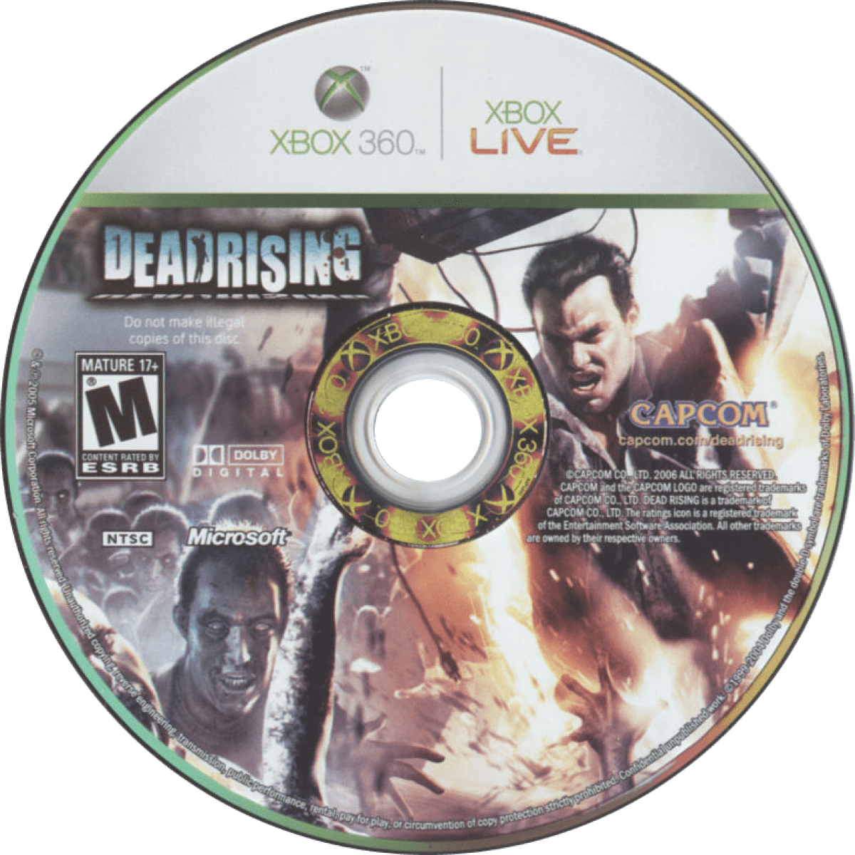Dead Rising disc for Xbox 360 (X360) action-adventure survival horror video game
