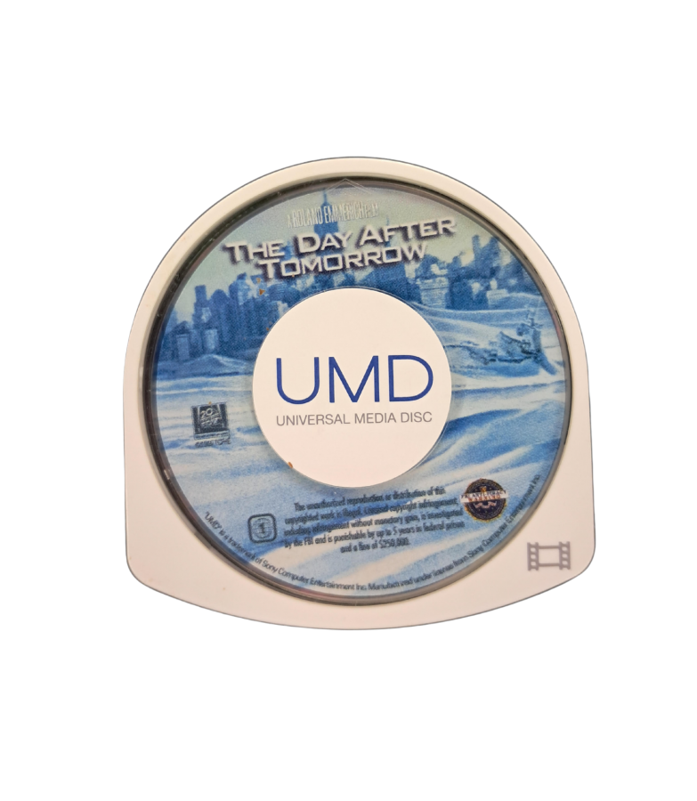 The Day After Tomorrow PSP UMD movie PlayStation Portable disaster film Blu ray style video playback portable cinema extreme weather global climate catastrophe survival thriller 20th Century Fox handheld movie disc PSP video UMD format film adaptation Roland Emmerich movie entertainment portable media system UMD