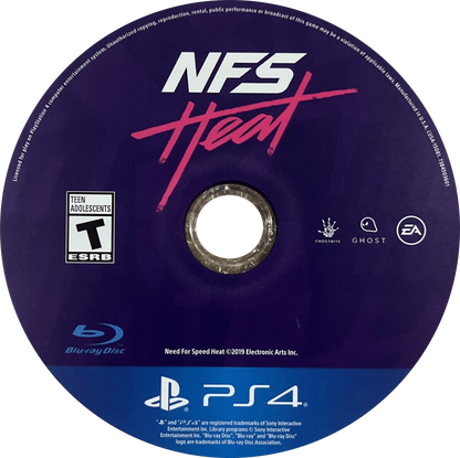 Need for Speed: Heat – PlayStation 4 (PS4) video game disc, street racing action game.