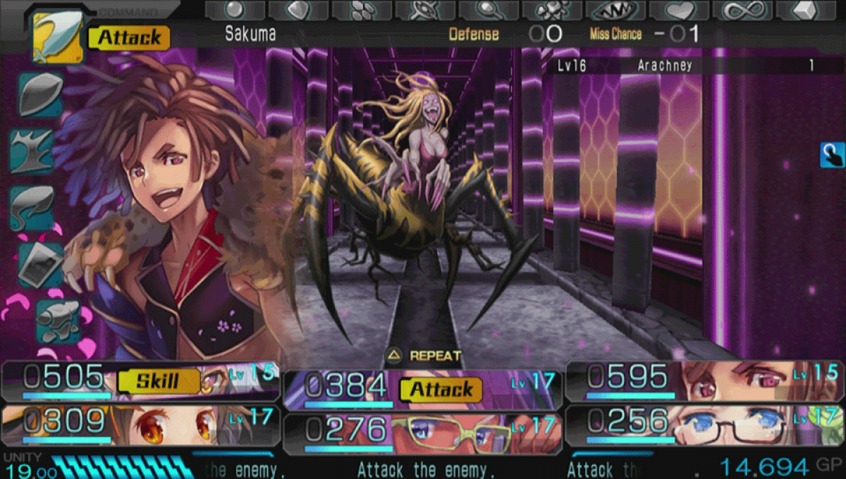 Operation Babel New Tokyo Legacy PlayStation Vita video game, dungeon crawler RPG, sci-fi adventure, turn-based gameplay, handheld console title gameplay screenshot