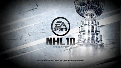 NHL 10 start screen for Xbox 360 (X360) sports ice hockey video game