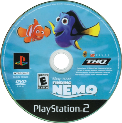 Disney Pixar Finding Nemo for PlayStation 2 action adventure video game featuring movie inspired levels family friendly gameplay iconic characters colorful underwater environments and classic Pixar storytelling experience disc