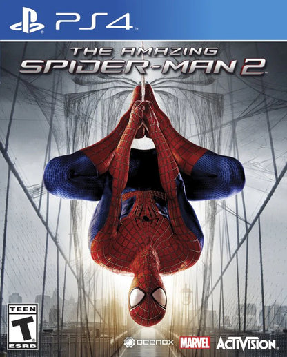 The Amazing Spider-Man 2 cover art for PlayStation 4 (PS4) superhero action-adventure game featuring Marvel’s Spider-Man