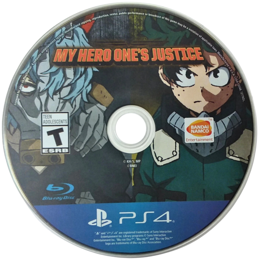 My Hero One's Justice – PlayStation 4 (PS4) video game disc, action fighting game with superpowered heroes and intense battles