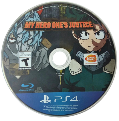 My Hero One's Justice – PlayStation 4 (PS4) video game disc, action fighting game with superpowered heroes and intense battles