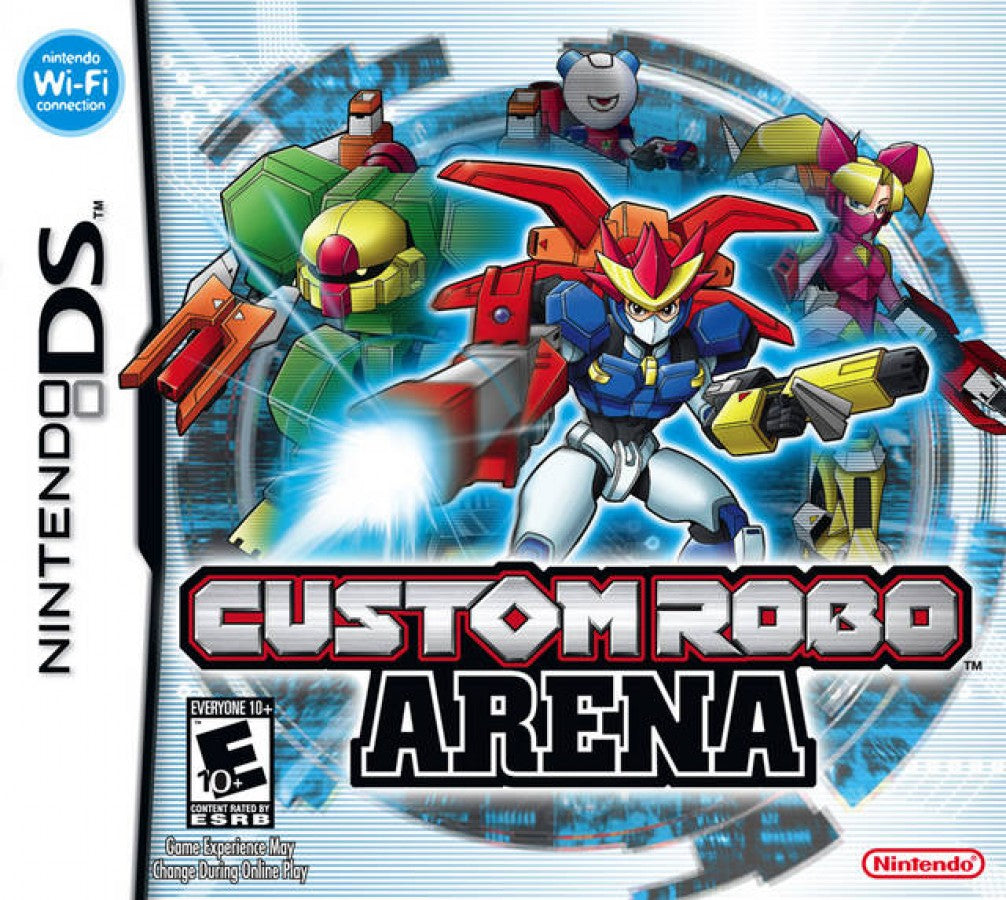 Custom Robo Arena cover art for Nintendo DS (DS) action RPG mech battle video game