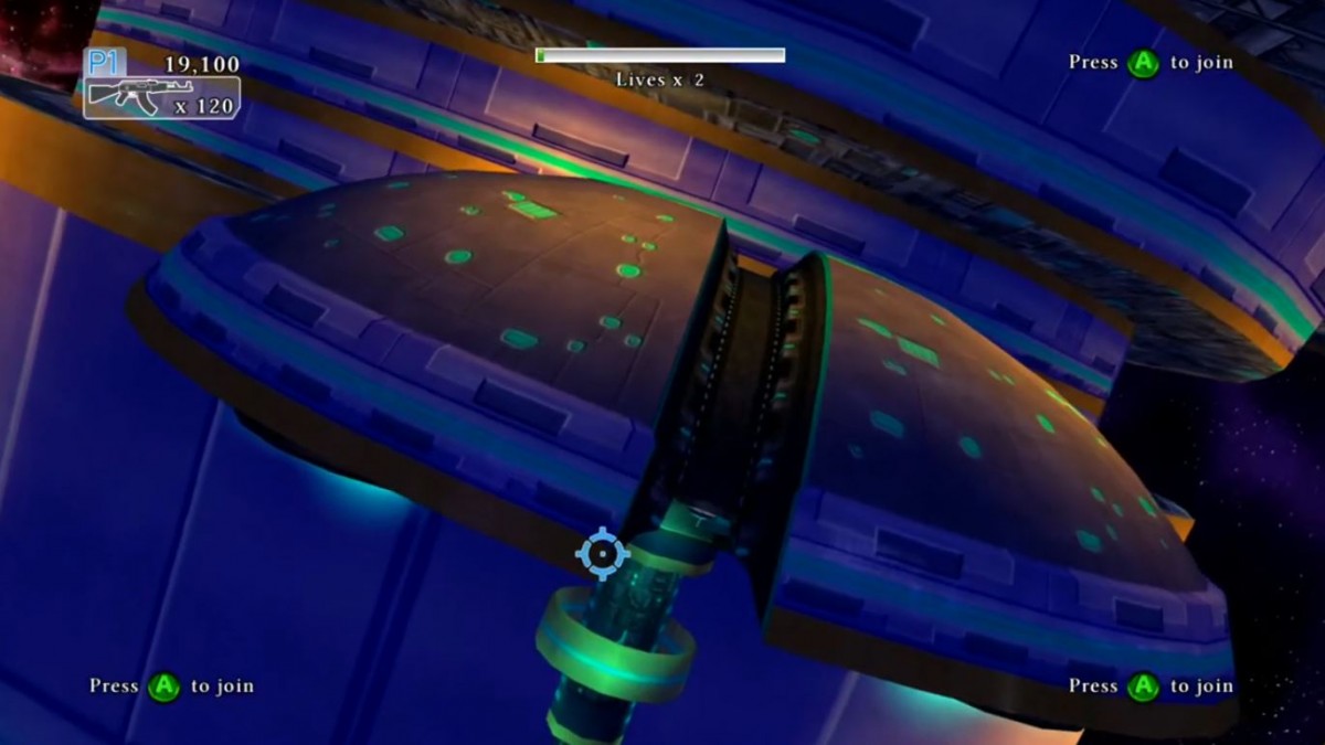 Attack of the Movies 3D for Xbox 360 arcade shooter video game featuring motion controlled shooting retro B movie themed levels cooperative gameplay and immersive 3D visual effects experience gameplay