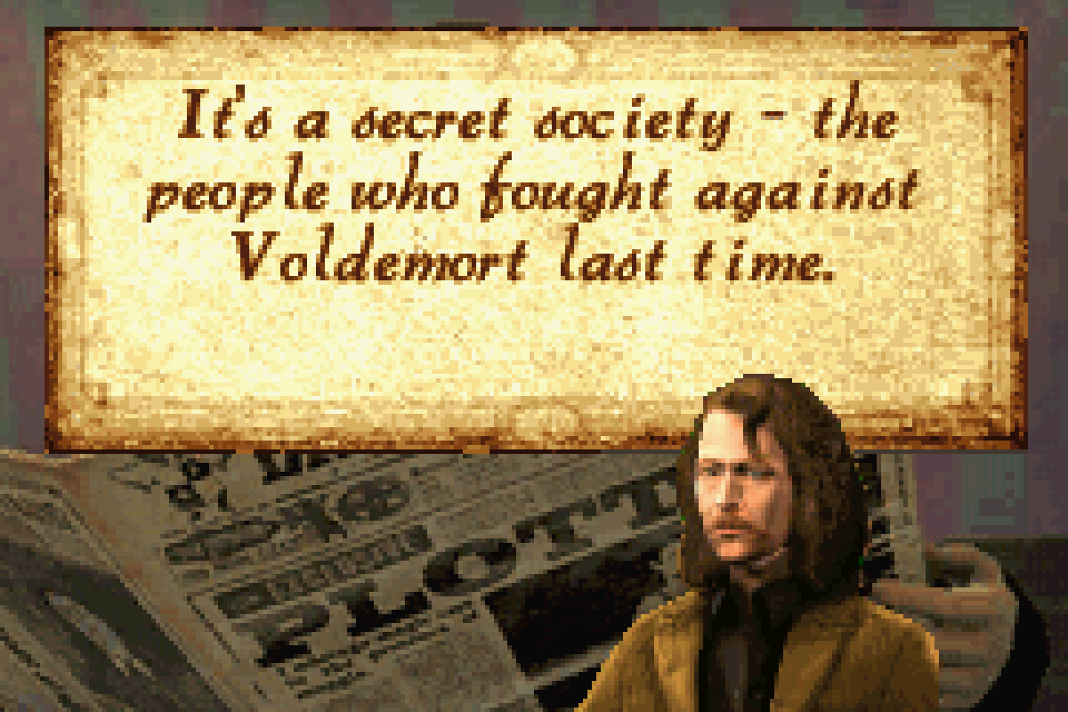 Harry Potter and the Order of the Phoenix for Game Boy Advance, gameplay for an action-adventure video game with spell casting, exploration, mission-based gameplay, and wizarding world storyline