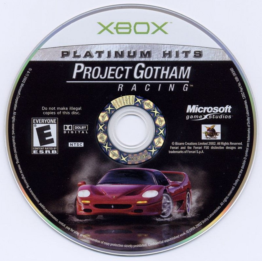 Project Gotham Racing [Platinum Hits] disc for Xbox (XBOX) video game