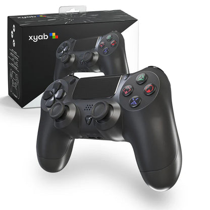 XYAB brand 1-to-1 third-party wireless controller for PlayStation 4 featuring analog sticks, action buttons, shoulder buttons, and ergonomic design