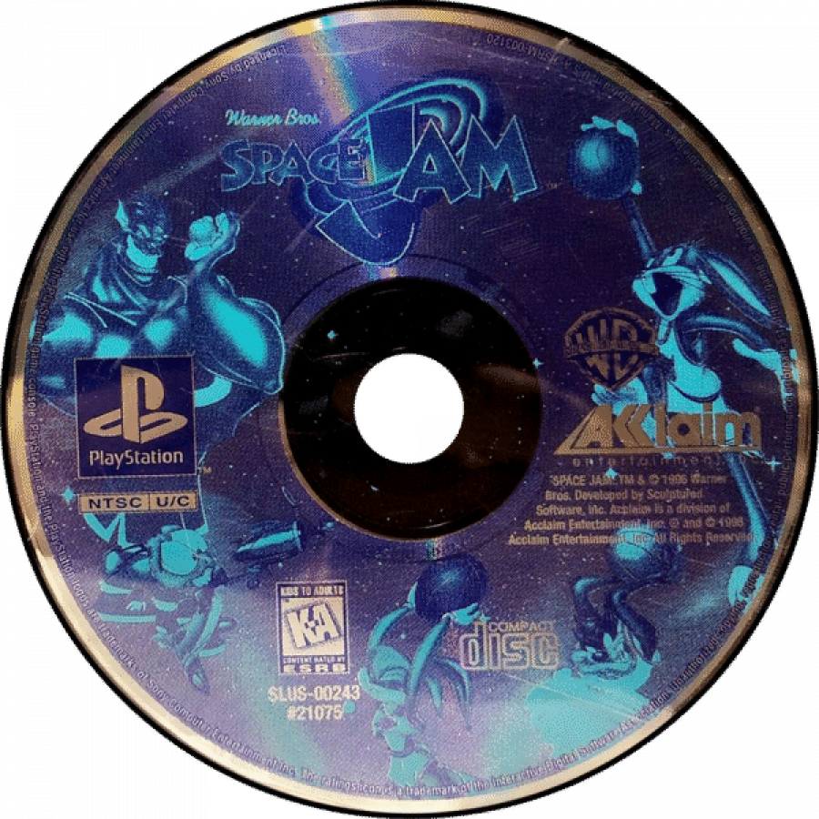 Space Jam disc for PlayStation 1 (PS1) basketball sports video game
