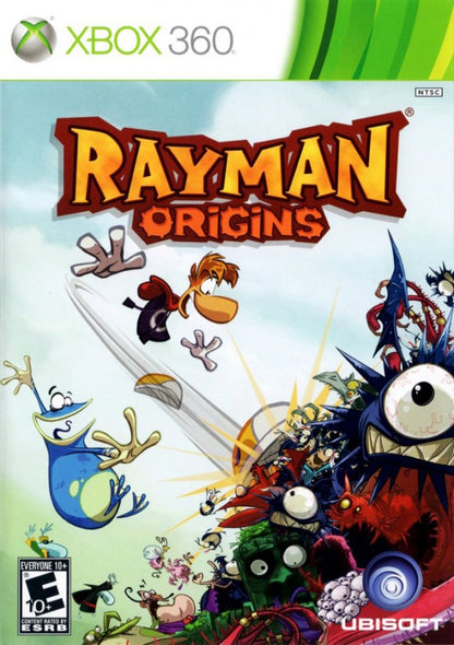 Rayman Origins cover art for Xbox 360 (X360) platformer adventure video game