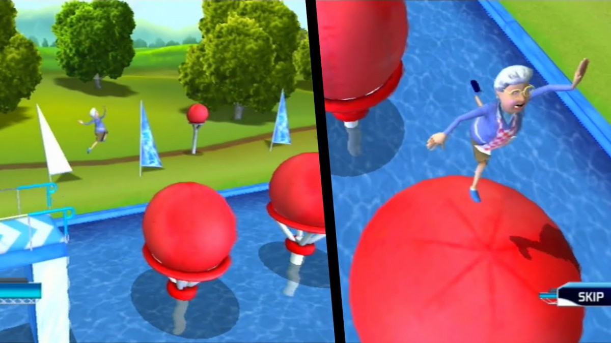 Wipeout 2 Nintendo Wii video game, obstacle course party action, physical challenge gameplay, motion-controlled console title gameplay screenshot